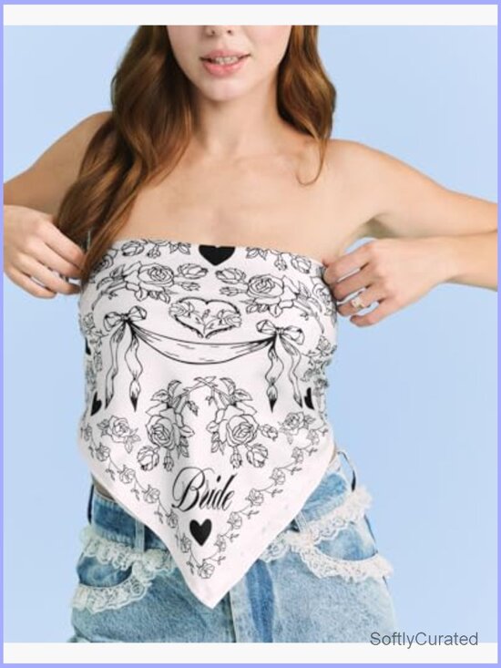 xo, Fetti Bride Head Scarf, 27x27 in | Bachelorette Bandana  Bride Swan Head Scarf - 27x27 in Satin Square Bandana for Bachelorette Party